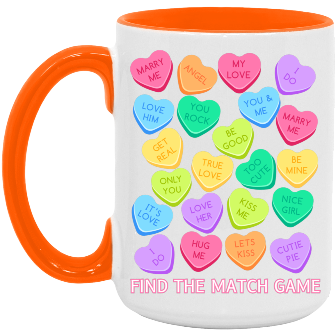 Candy Heart Find the Match 15oz Two-Tone Mug