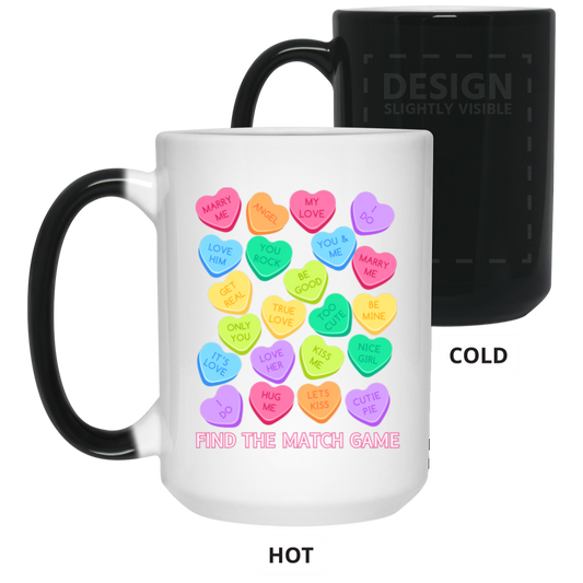 Candy Heart Find the Match Color Changing Mug 15oz