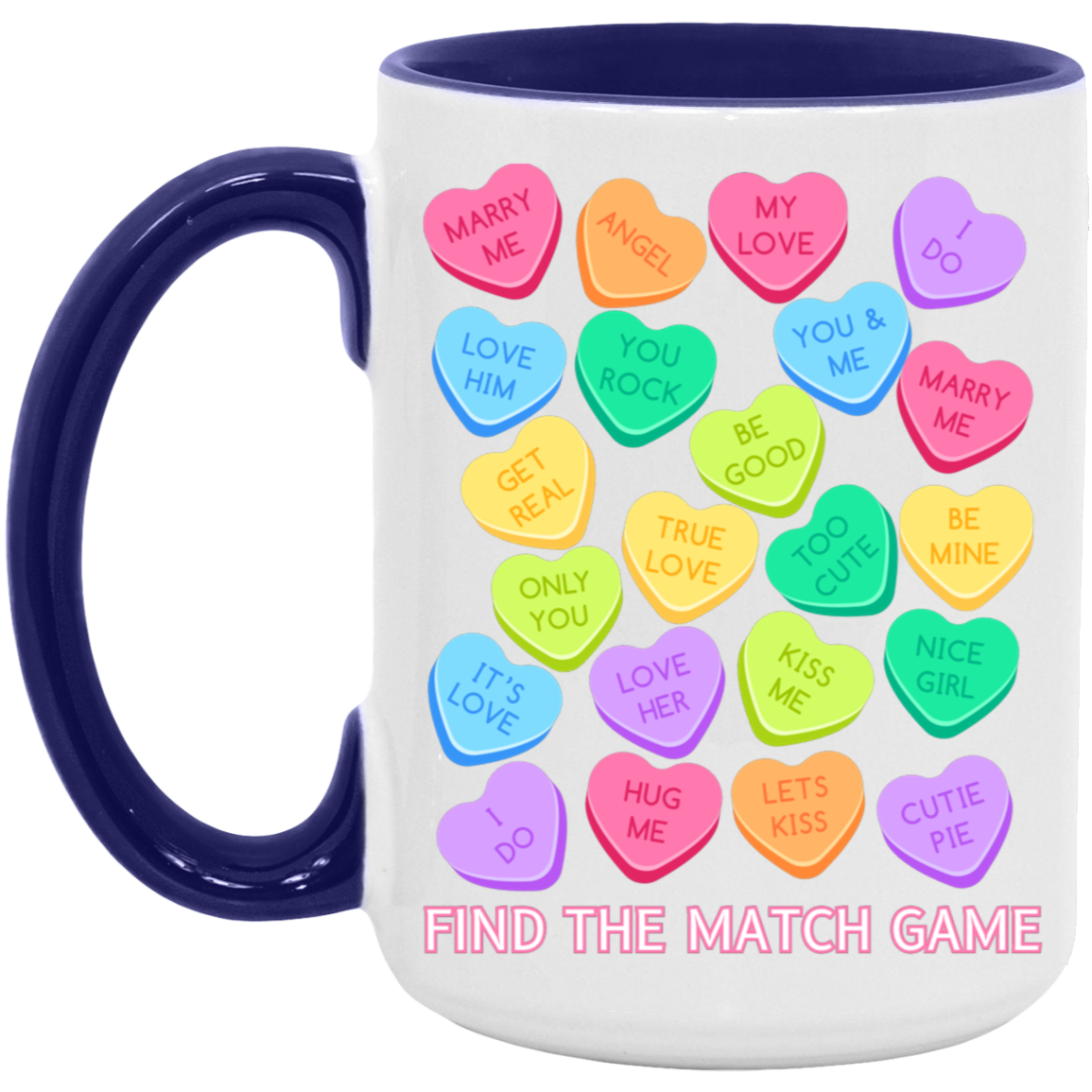 Candy Heart Find the Match 15oz Two-Tone Mug