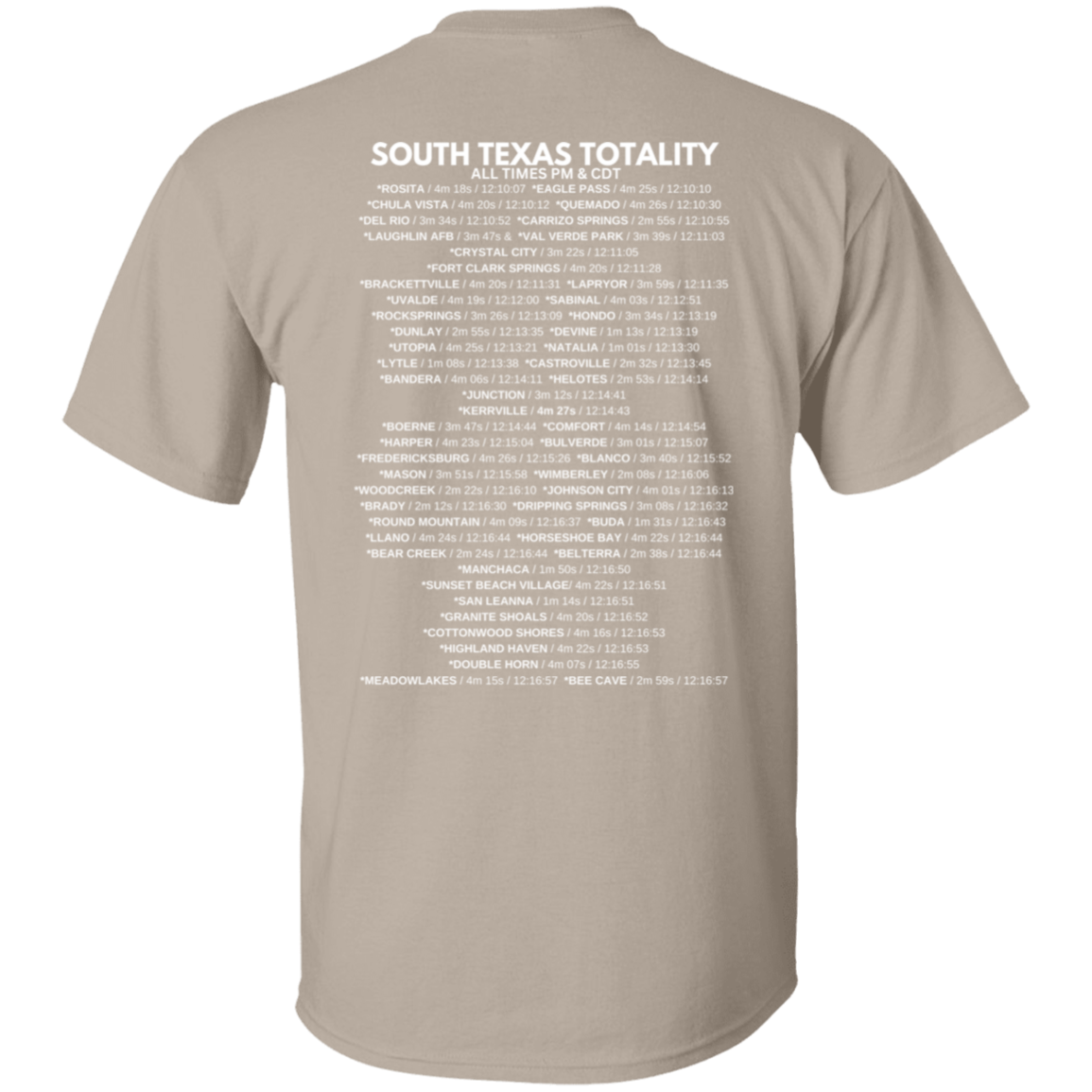 South TX Totality Front and Back Men's or Women's T-shirt