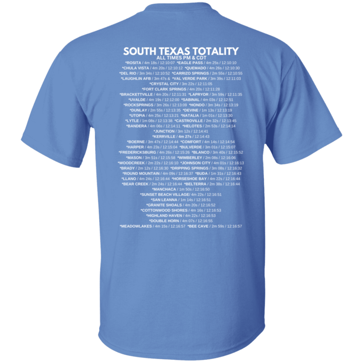 South TX Totality Front and Back Men's or Women's T-shirt