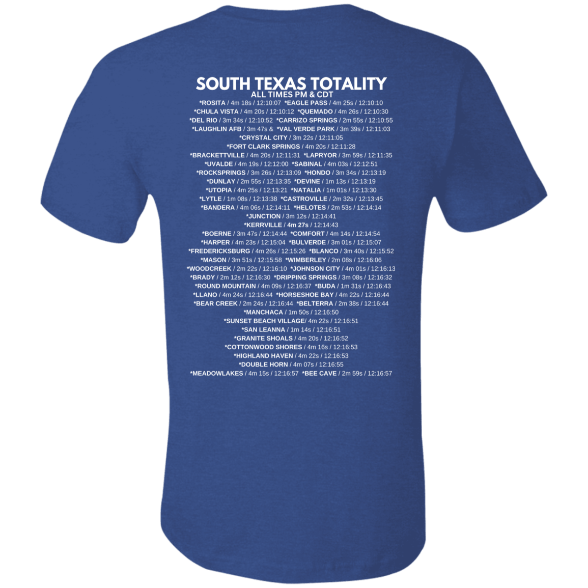 South TX Totality Front & Back Unisex 100% Cotton T-Shirt