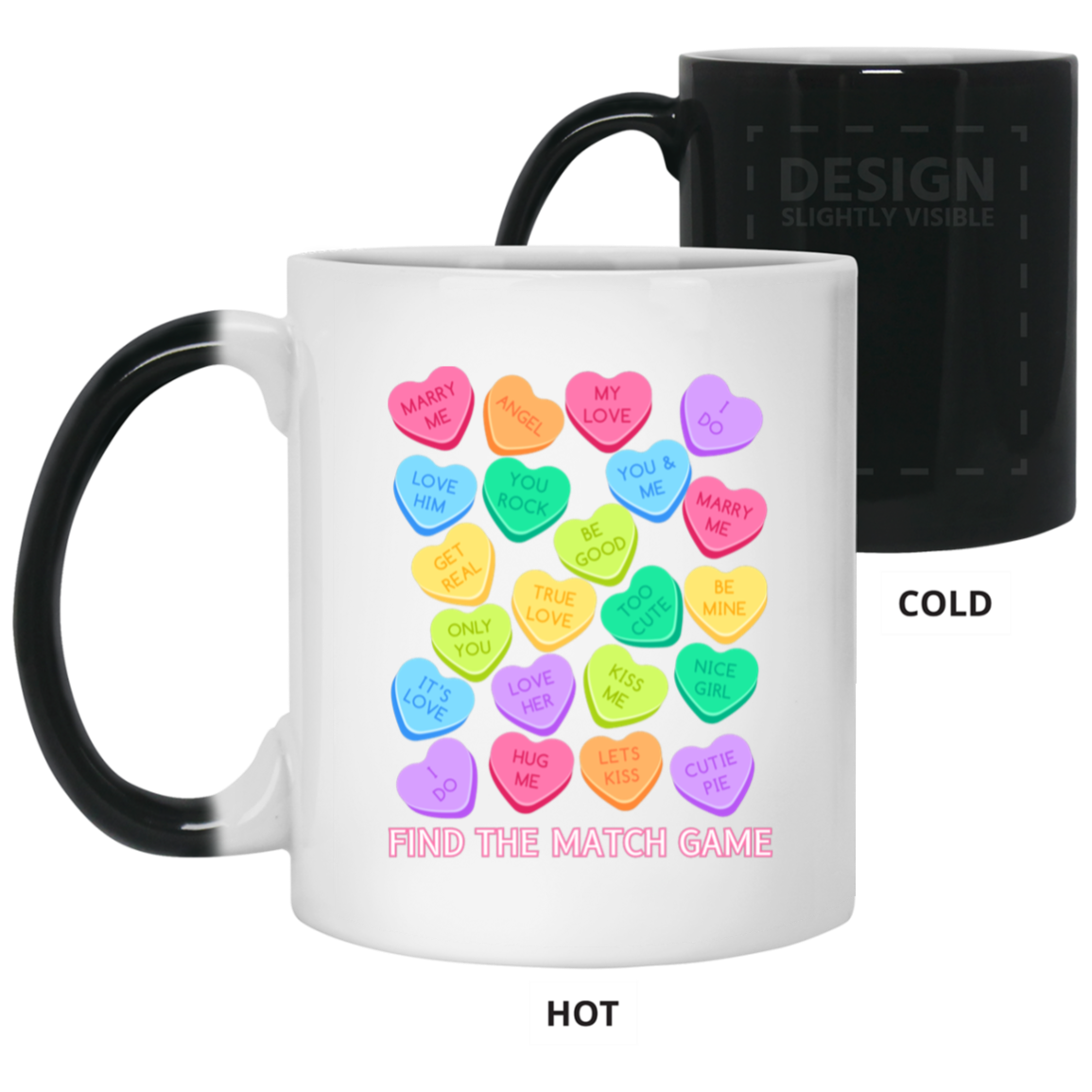 Candy Heart Find the Match Color Changing Mug 11oz