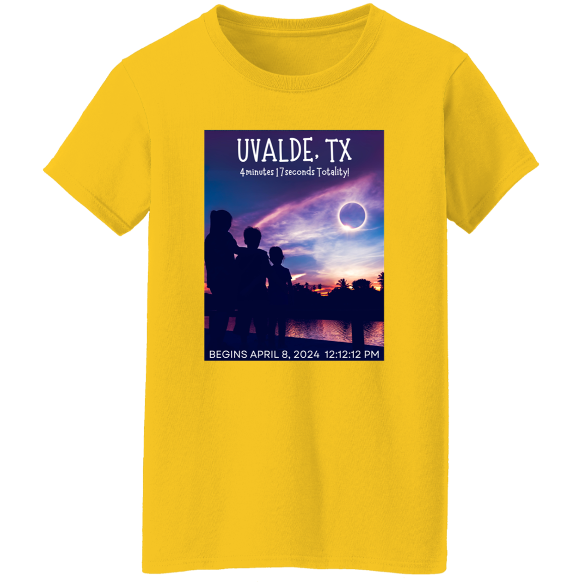 Uvalde Solar Eclipse 5.3 oz Front & Back Print