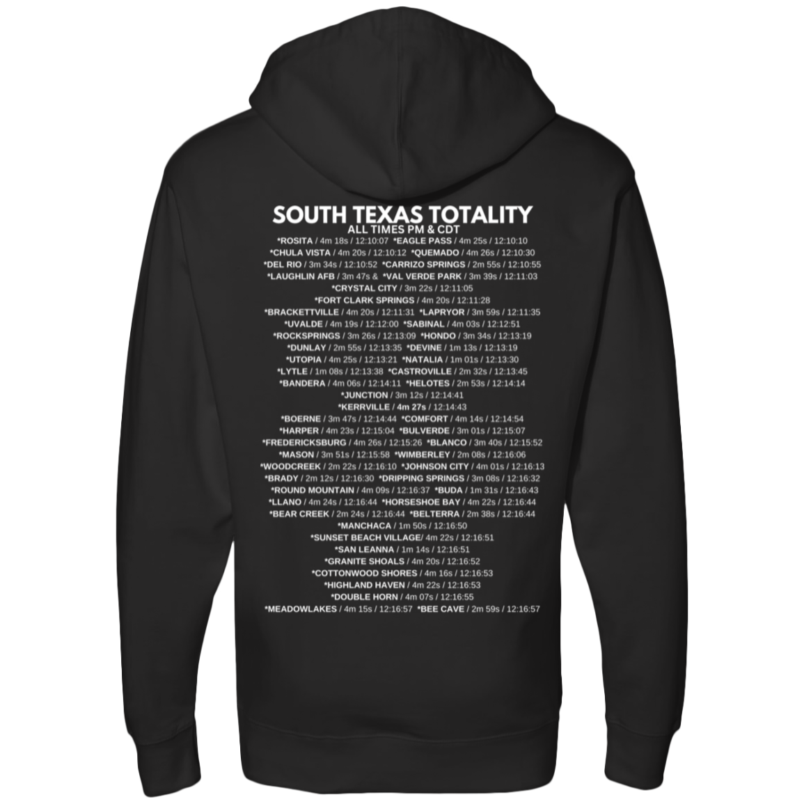 South TX Totality Front & Back Hoodie