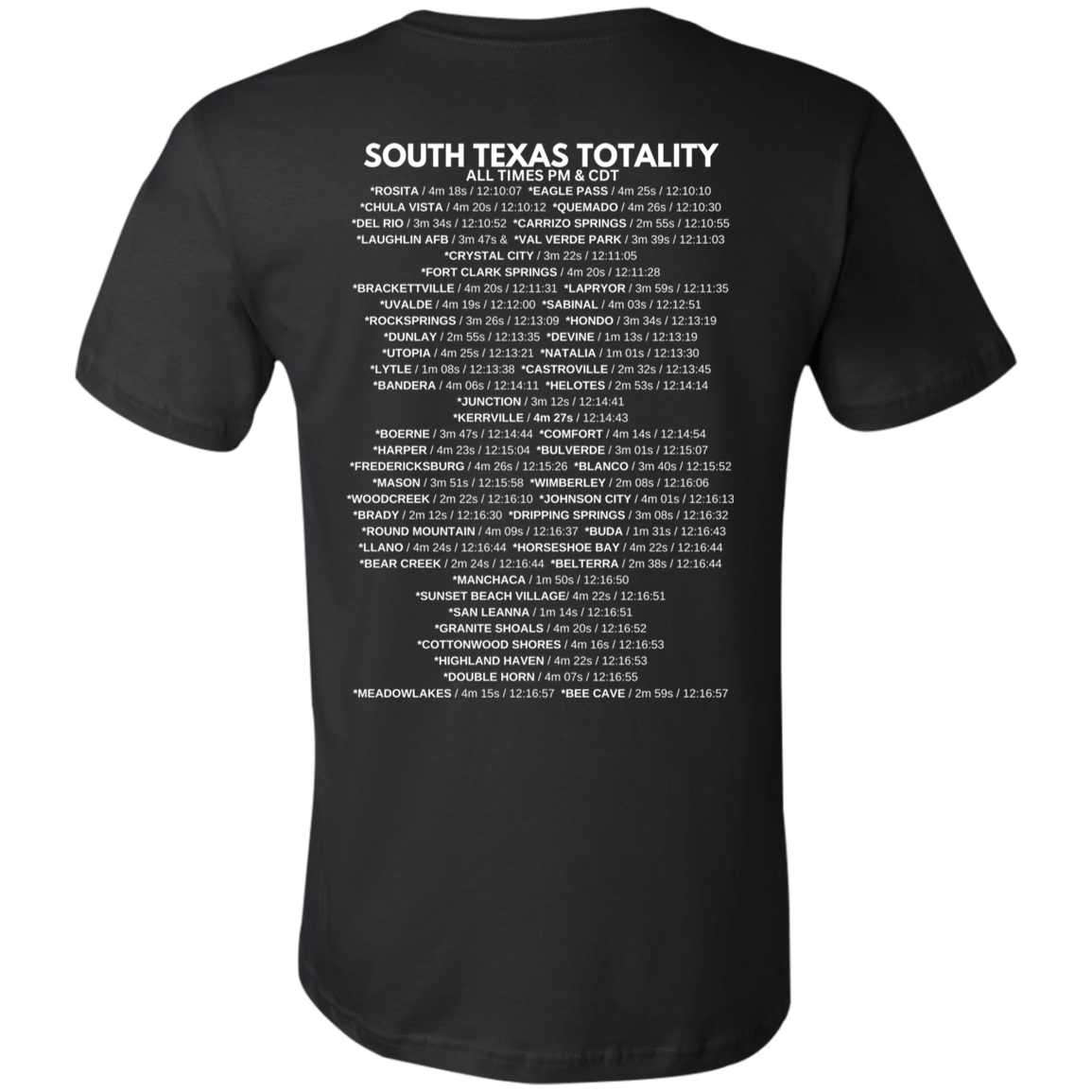 South TX Totality Front & Back Unisex 100% Cotton T-Shirt