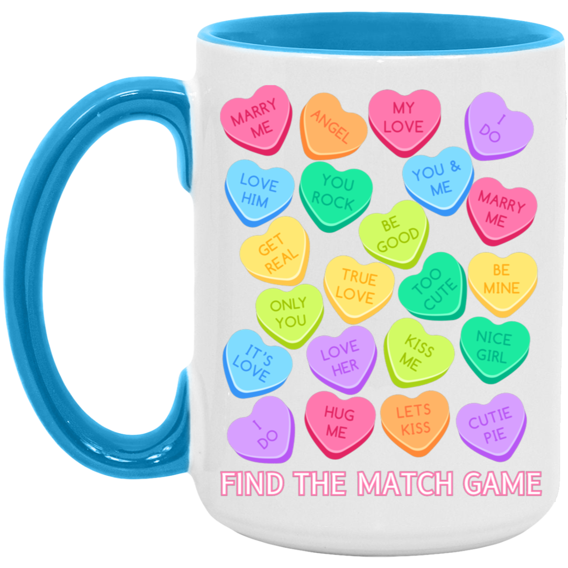 Candy Heart Find the Match 15oz Two-Tone Mug