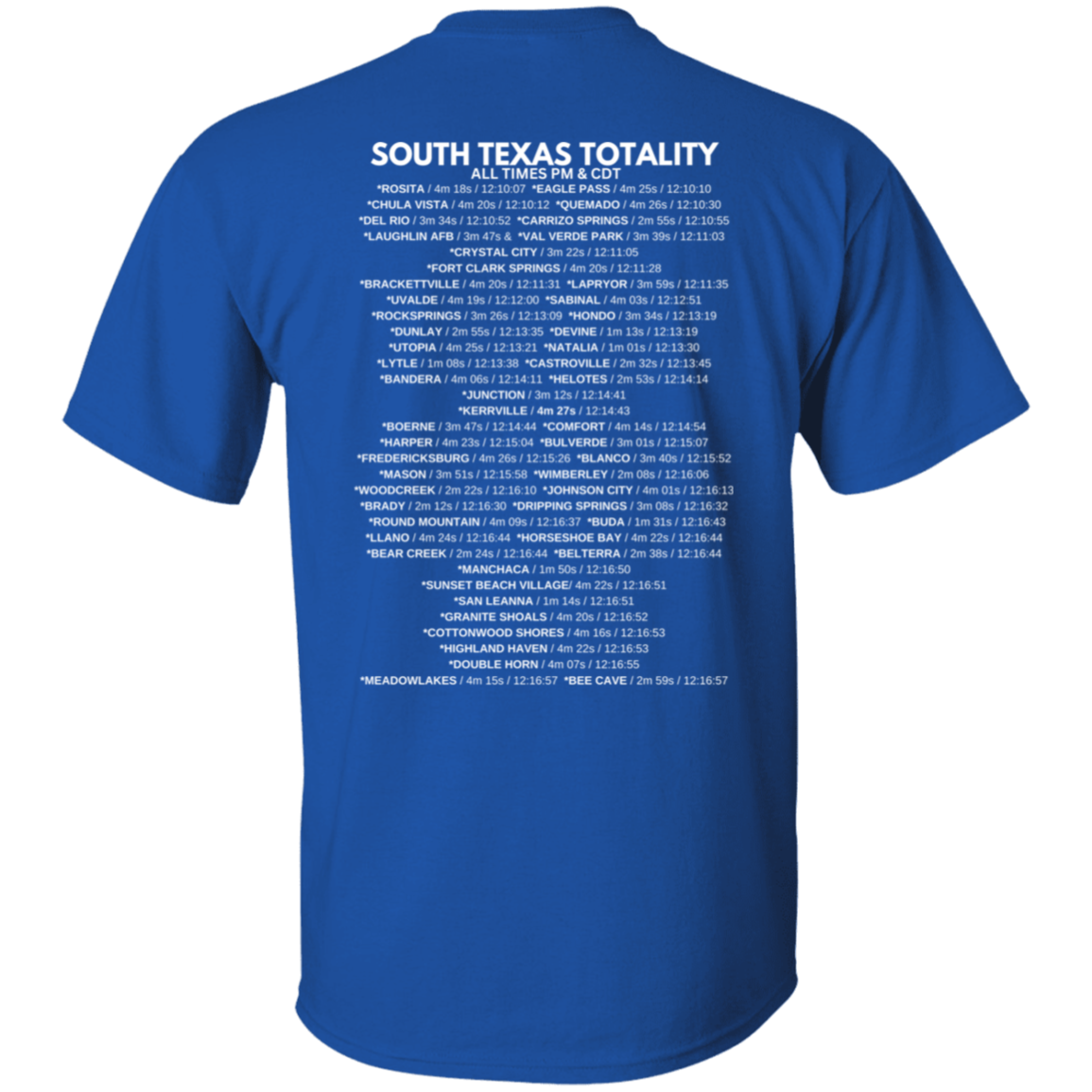 South TX Totality Front and Back Men's or Women's T-shirt