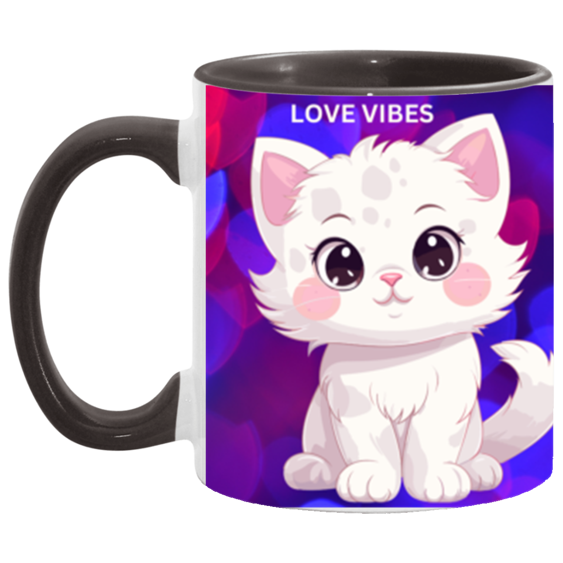 Caileigh's Kitty Love Vibes Two-tone Mug