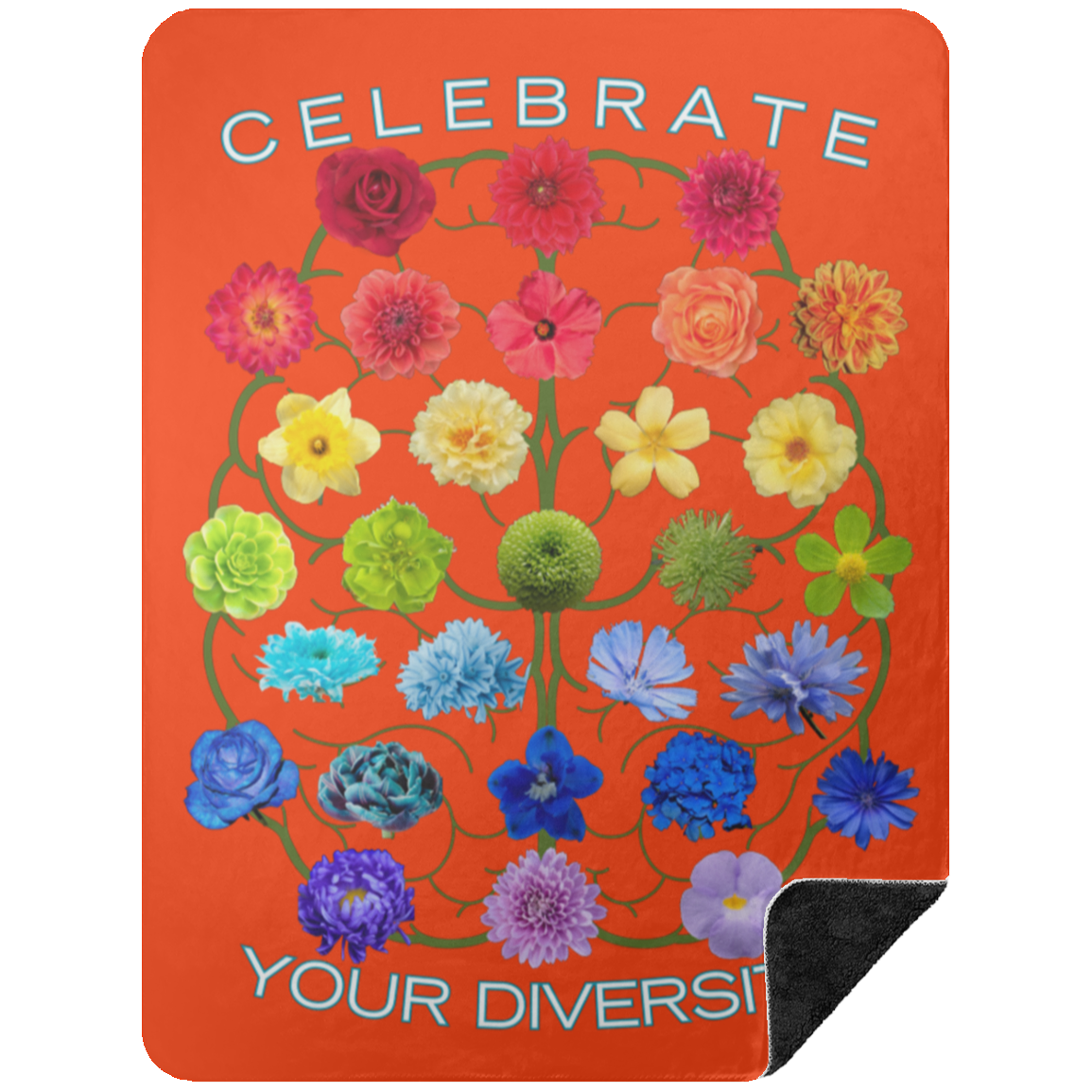 CELEBRATE Your Diversity Black Sherpa Blanket 60X80