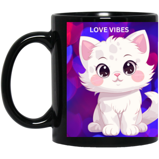 Caileigh's Kitty Love Vibes Black Gloss Mug