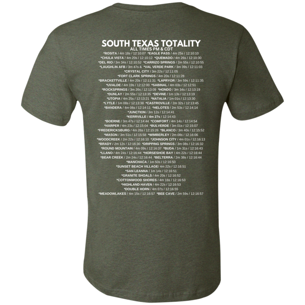 South TX Totality Front & Back Unisex 100% Cotton T-Shirt