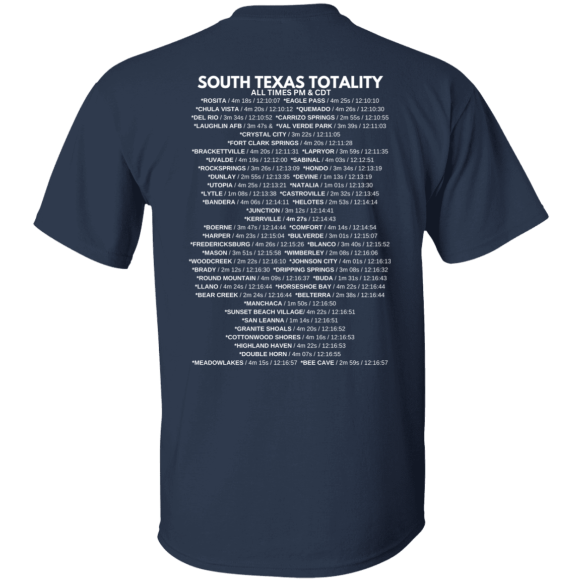 South TX Totality Front and Back Men's or Women's T-shirt