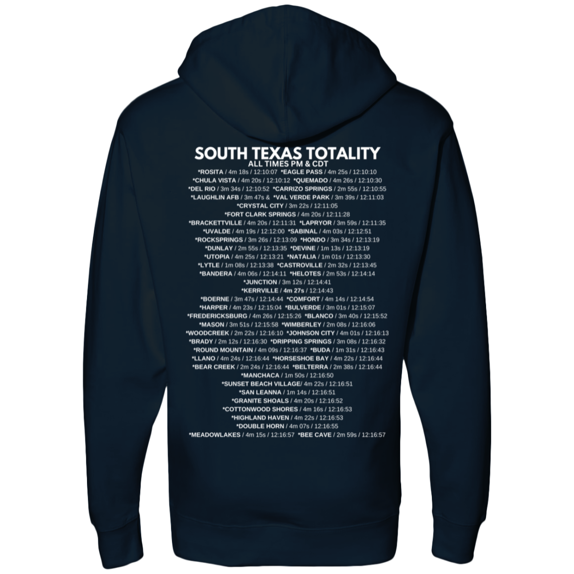 South TX Totality Front & Back Hoodie