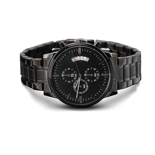 Customizable Engraved  Black Chronograph Watch