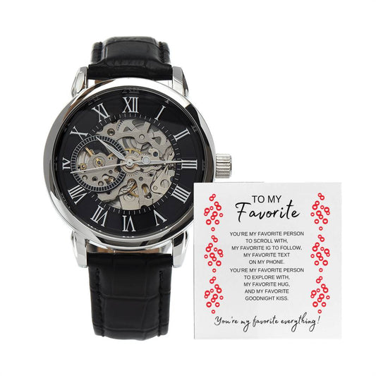 You're My Favorite Everything Men's Openwork Watch