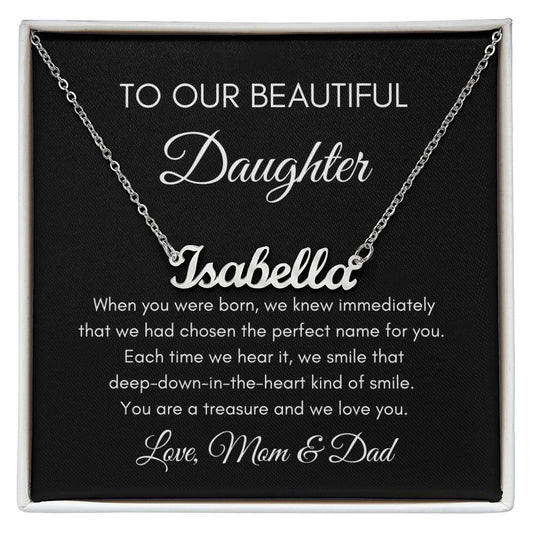 Personalized  Name Necklace from Mom & Dad