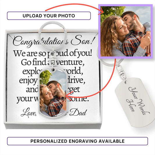 Congratulations Son Photo Keychain