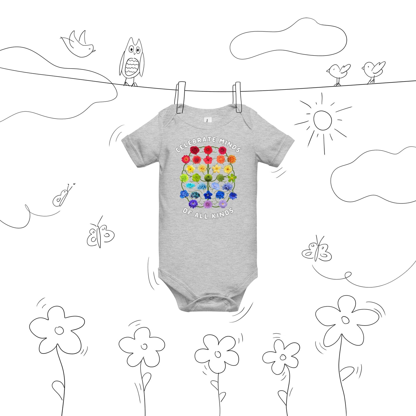 Celebrate Minds Of All Kinds Baby short sleeve one piece