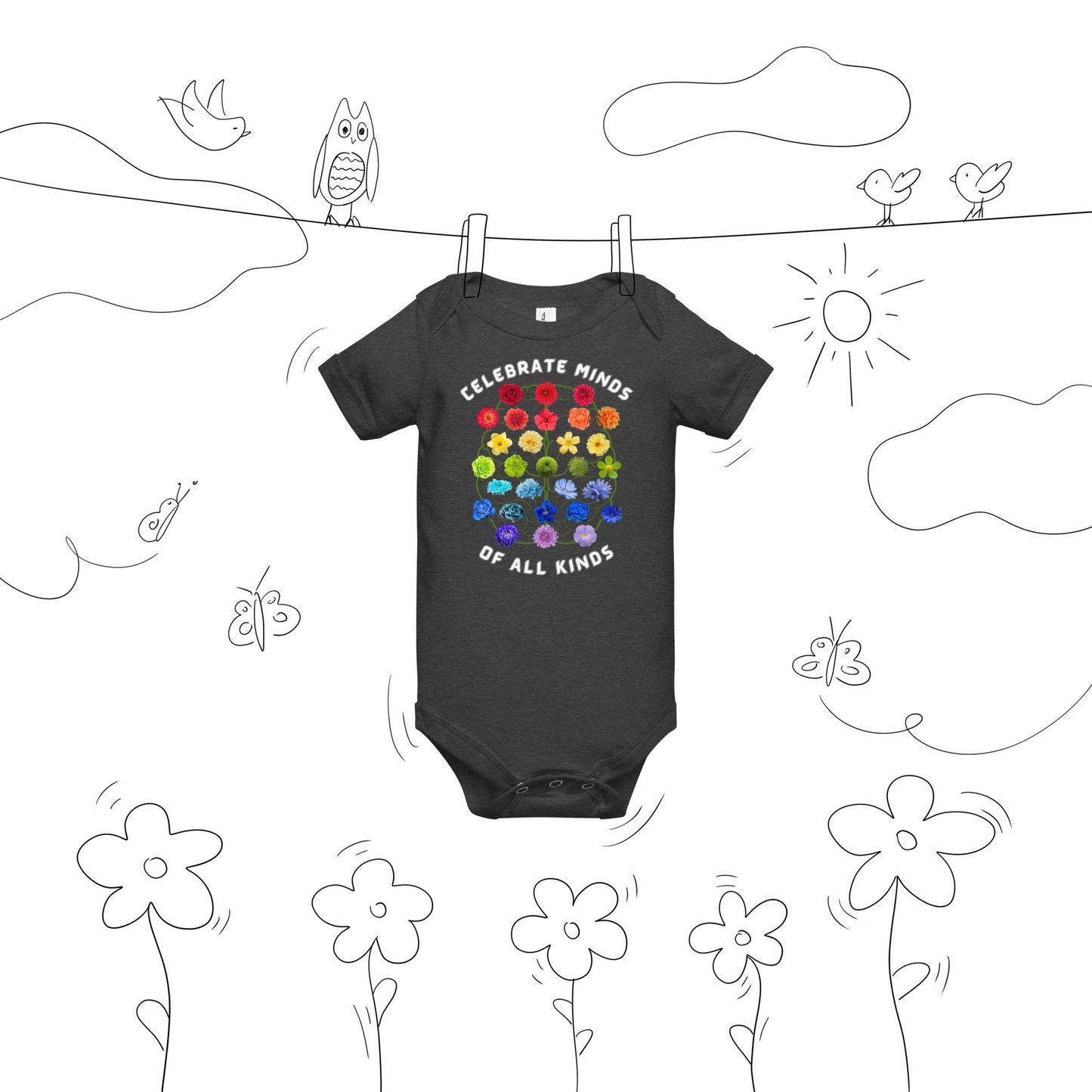 Celebrate Minds Of All Kinds Baby short sleeve one piece