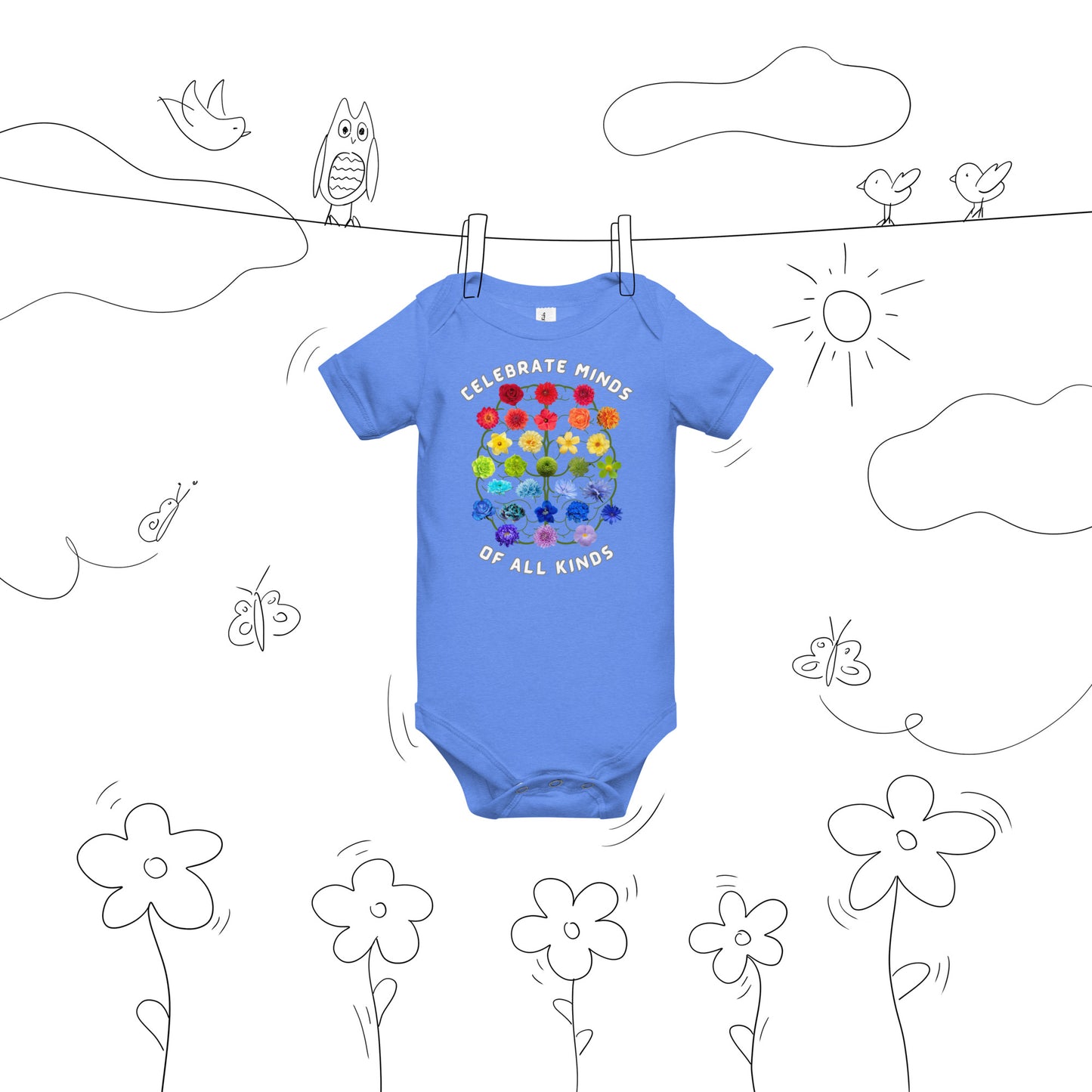 Celebrate Minds Of All Kinds Baby short sleeve one piece