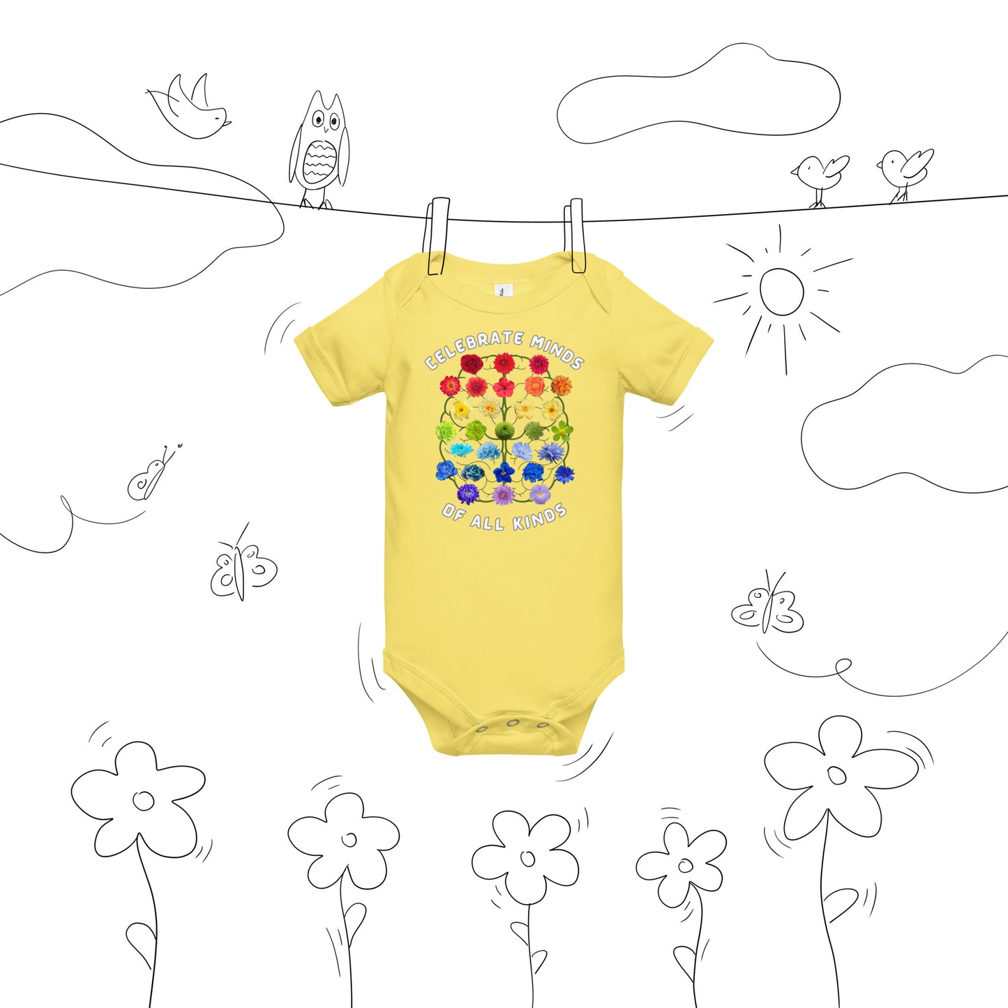 Celebrate Minds Of All Kinds Baby short sleeve one piece